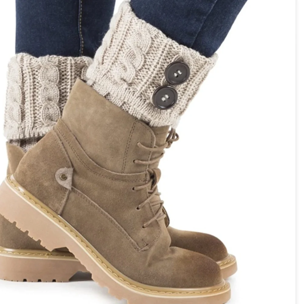 Boot Cable Knit Cuffs in Gray EUC